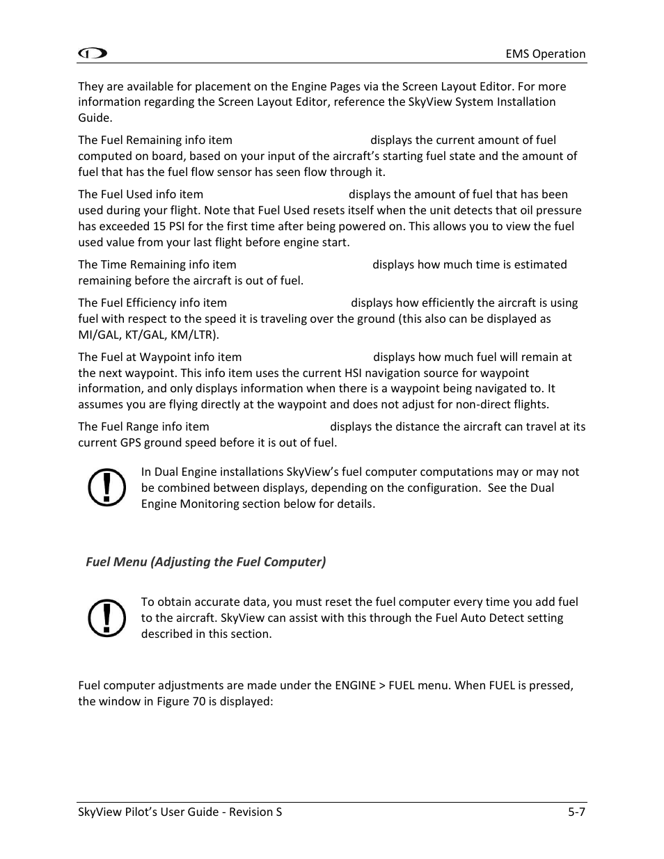 Dynon Avionics SkyView Pilots Users Guide User Manual | Page 77 / 239