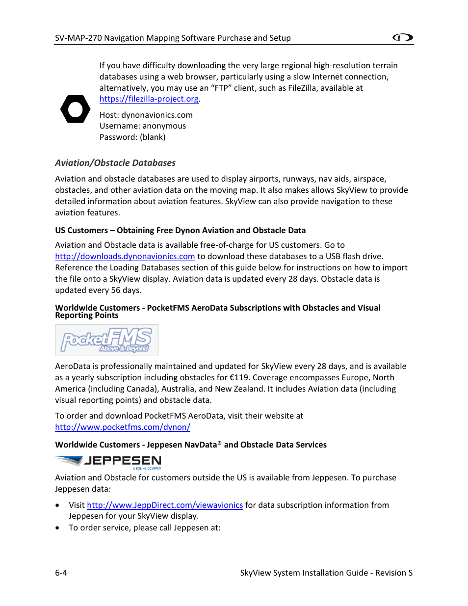 Aviation/obstacle databases -4 | Dynon Avionics SkyView System Installation Guide User Manual | Page 110 / 401