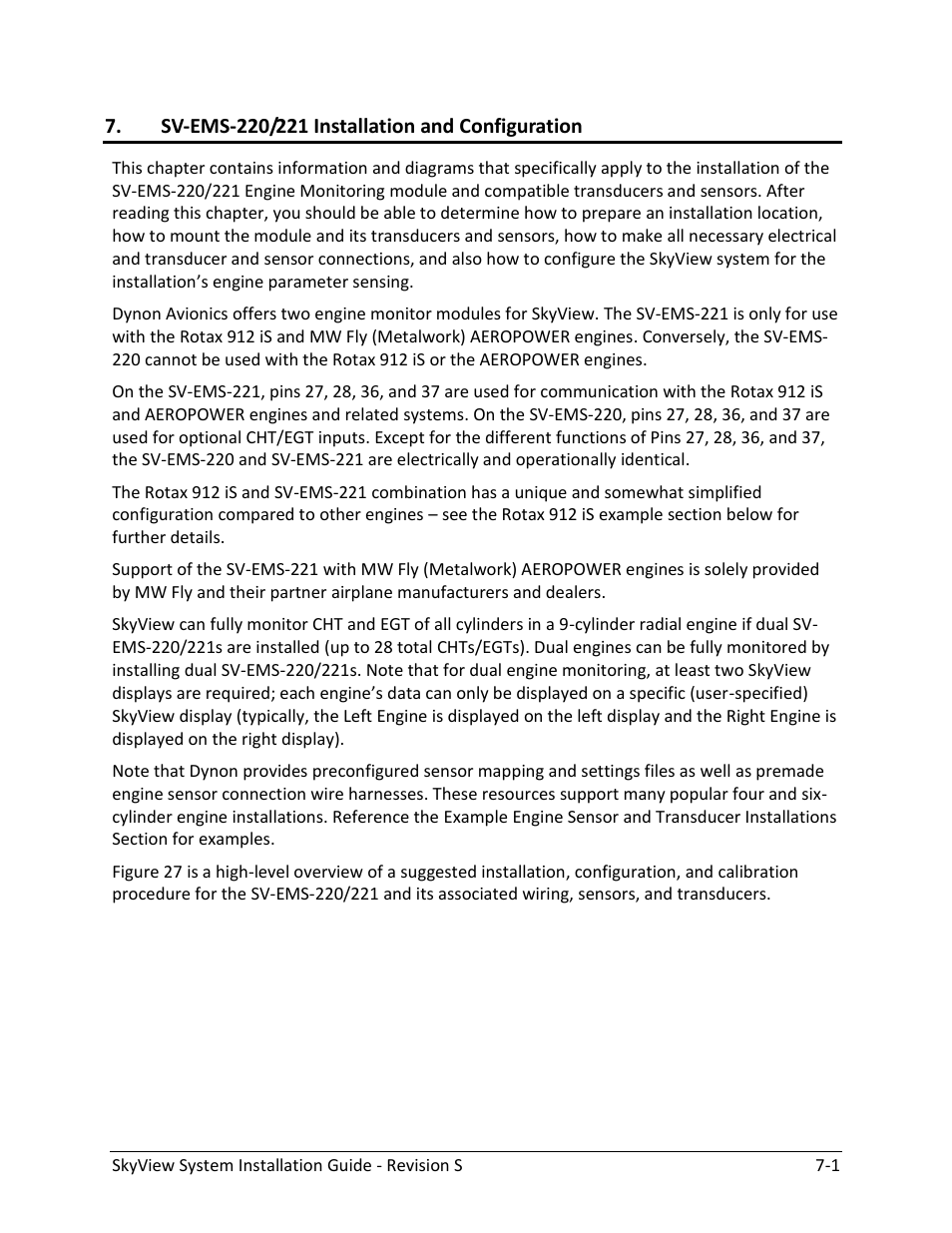 Sv-ems-220/221 installation and configuration | Dynon Avionics SkyView System Installation Guide User Manual | Page 113 / 401