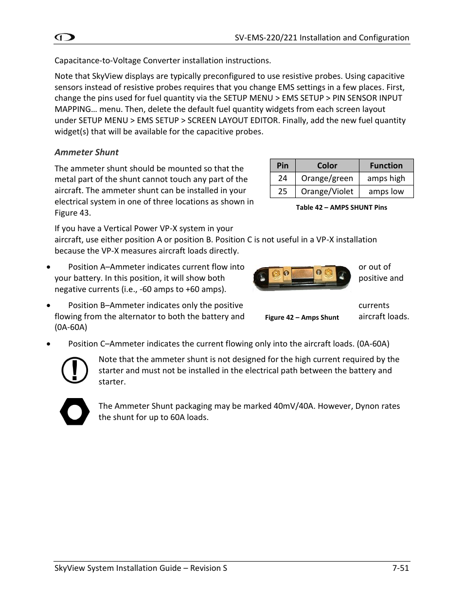 Ammeter shunt -51 | Dynon Avionics SkyView System Installation Guide User Manual | Page 163 / 401
