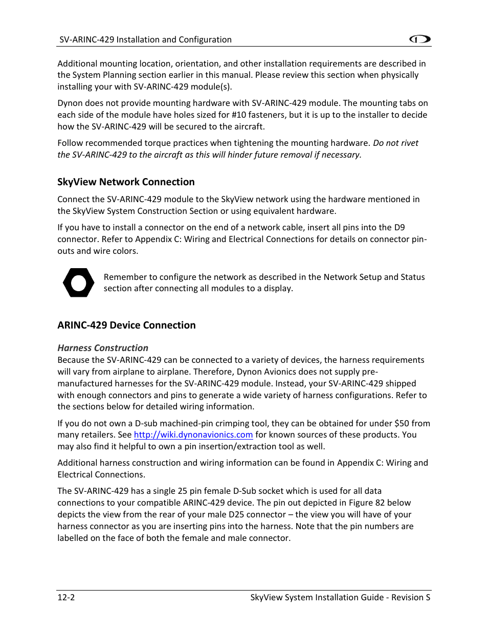 Skyview network connection -2, Arinc-429 device connection -2 | Dynon Avionics SkyView System Installation Guide User Manual | Page 244 / 401