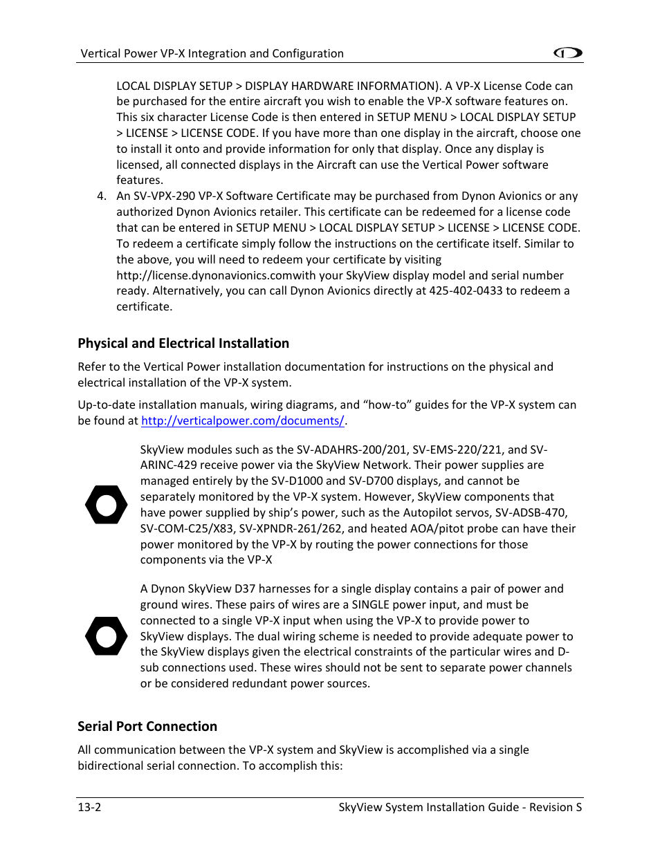 Physical and electrical installation -2, Serial port connection -2 | Dynon Avionics SkyView System Installation Guide User Manual | Page 256 / 401