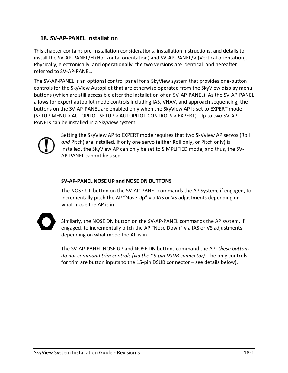 Sv-ap-panel installation | Dynon Avionics SkyView System Installation Guide User Manual | Page 325 / 401