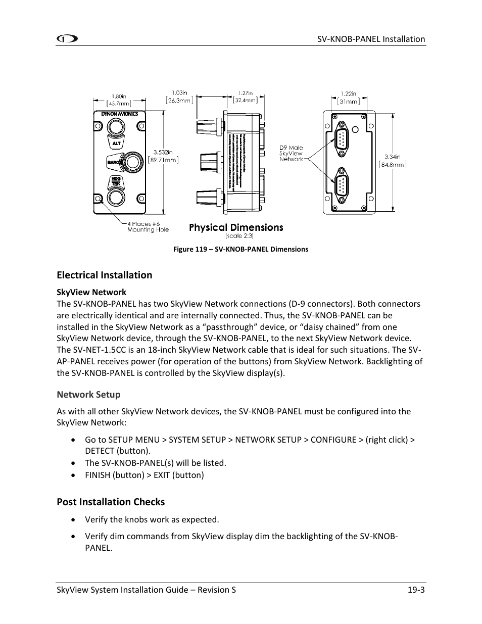 Electrical installation -3, Post installation checks -3 | Dynon Avionics SkyView System Installation Guide User Manual | Page 337 / 401