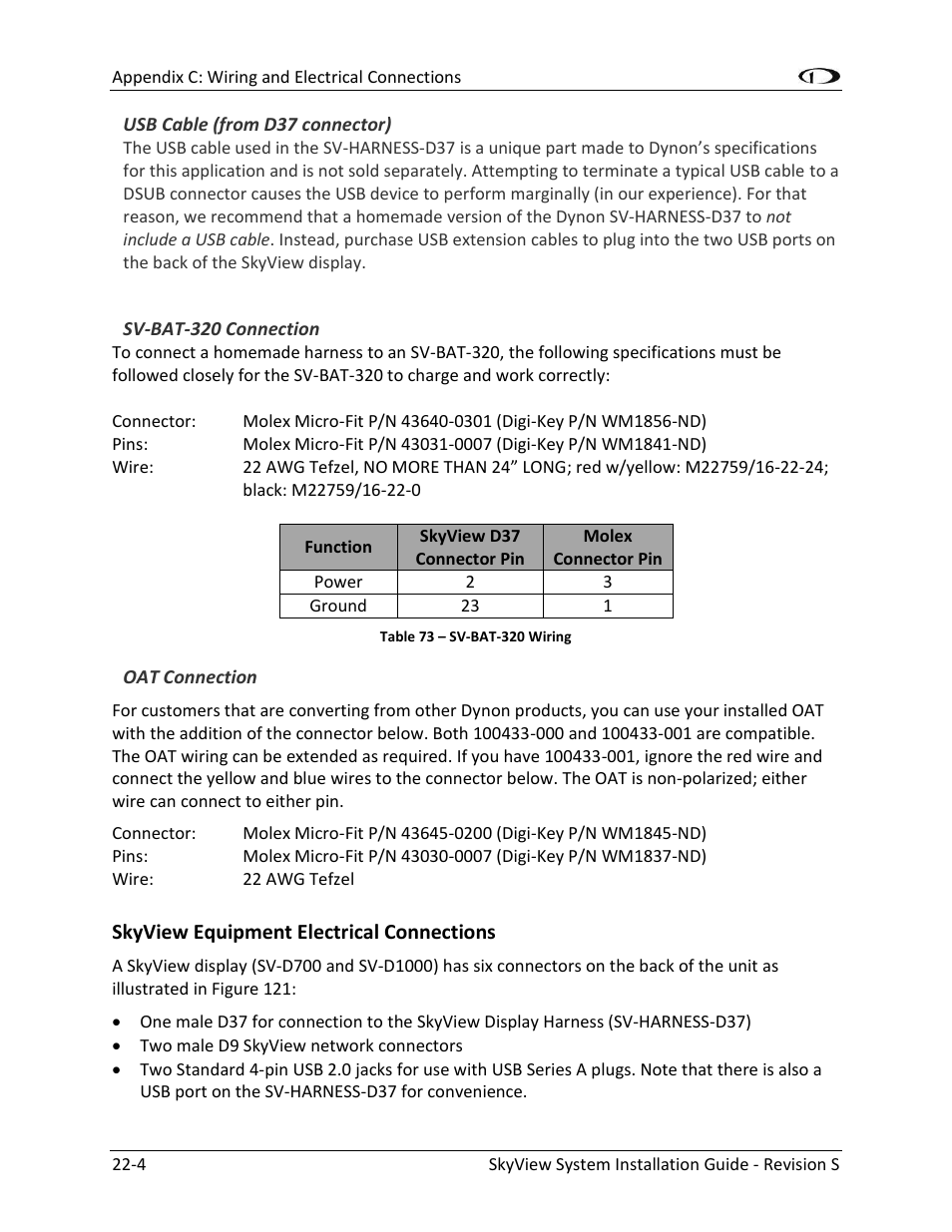 Skyview equipment electrical connections -4 | Dynon Avionics SkyView System Installation Guide User Manual | Page 362 / 401