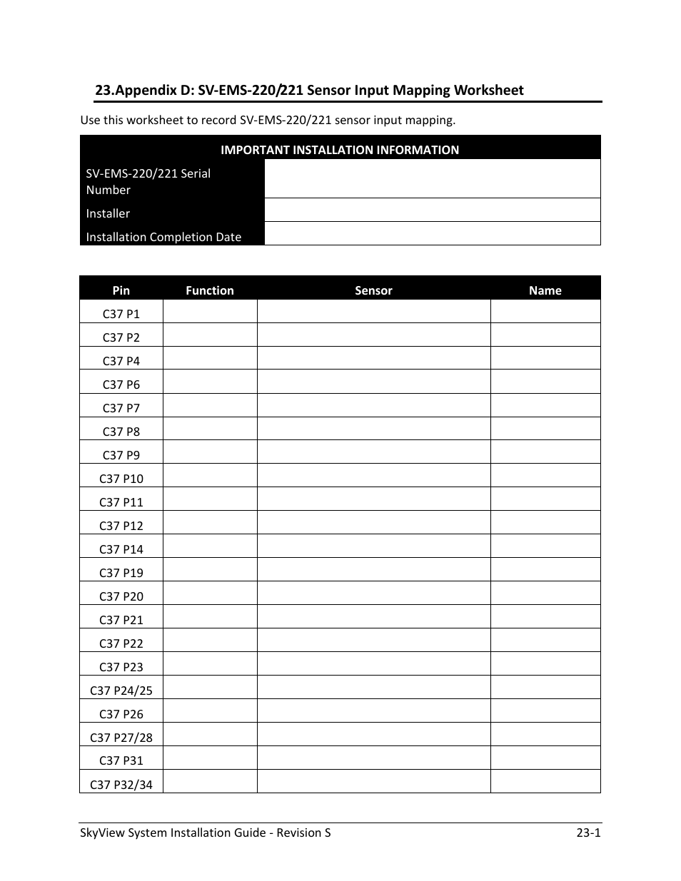 E 23-1 | Dynon Avionics SkyView System Installation Guide User Manual | Page 381 / 401