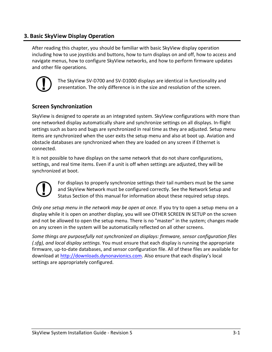 Basic skyview display operation, Screen synchronization -1 | Dynon Avionics SkyView System Installation Guide User Manual | Page 45 / 401