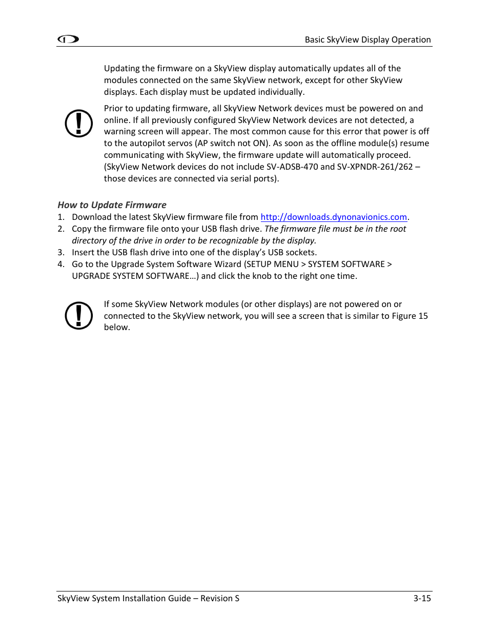 How to update firmware -15 | Dynon Avionics SkyView System Installation Guide User Manual | Page 59 / 401