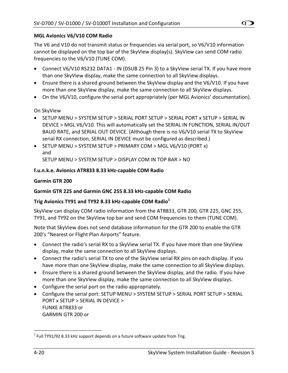 Dynon Avionics SkyView System Installation Guide User Manual | Page 82 / 401