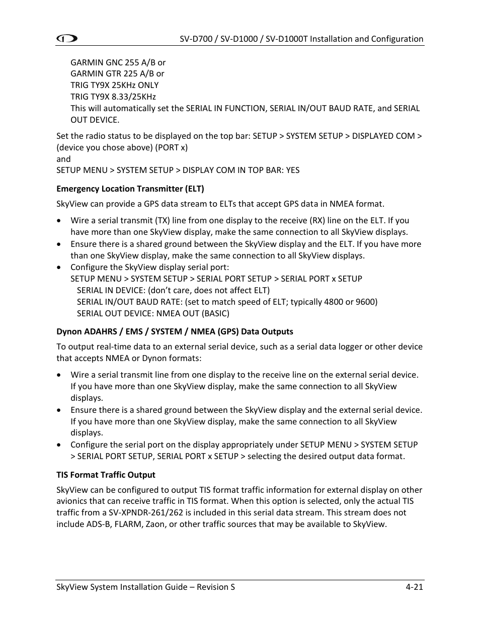 Dynon Avionics SkyView System Installation Guide User Manual | Page 83 / 401