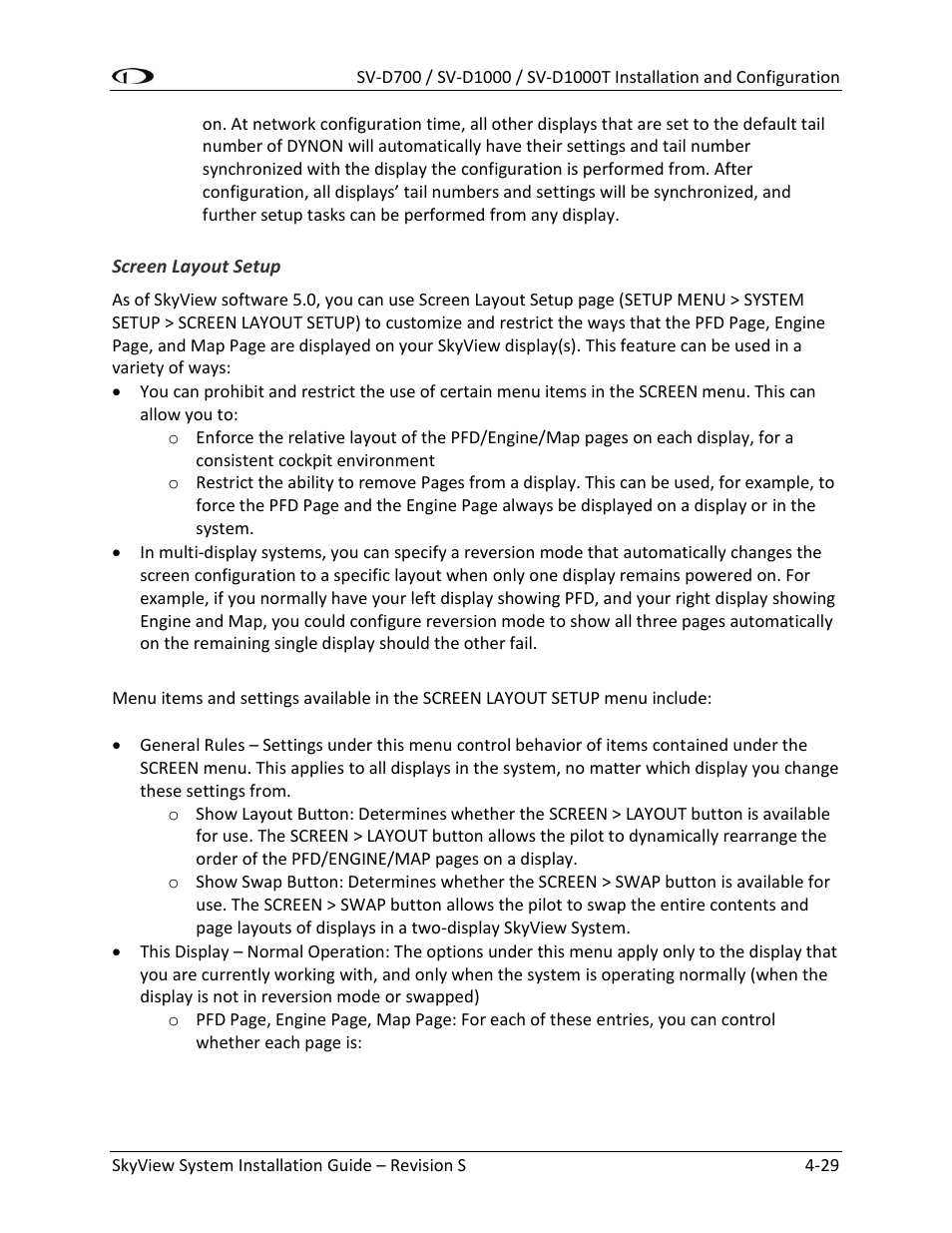 Screen layout setup -29 | Dynon Avionics SkyView System Installation Guide User Manual | Page 91 / 401