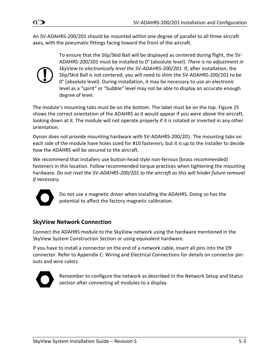 Skyview network connection -3 | Dynon Avionics SkyView System Installation Guide User Manual | Page 95 / 401