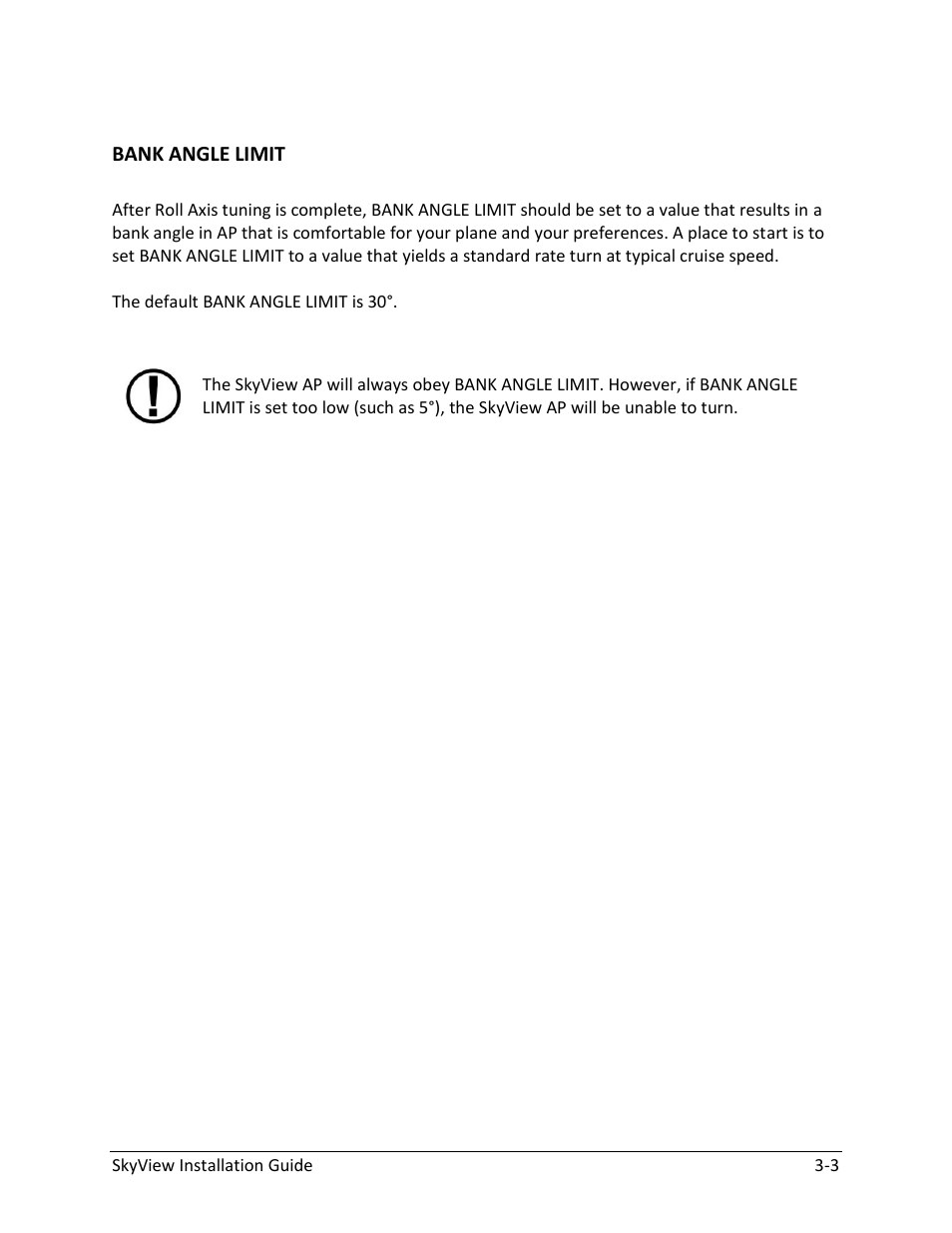 Bank angle limit -3 | Dynon Avionics SkyView Autopilot In-Flight Tuning Guide User Manual | Page 11 / 23