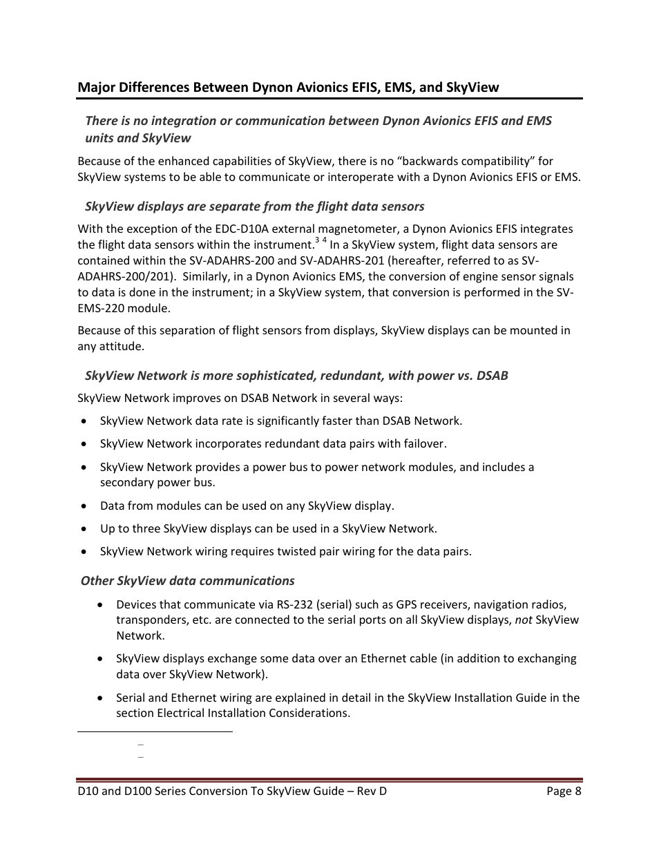 Dynon Avionics D100 Series to SkyView Conversion Guide User Manual | Page 8 / 44