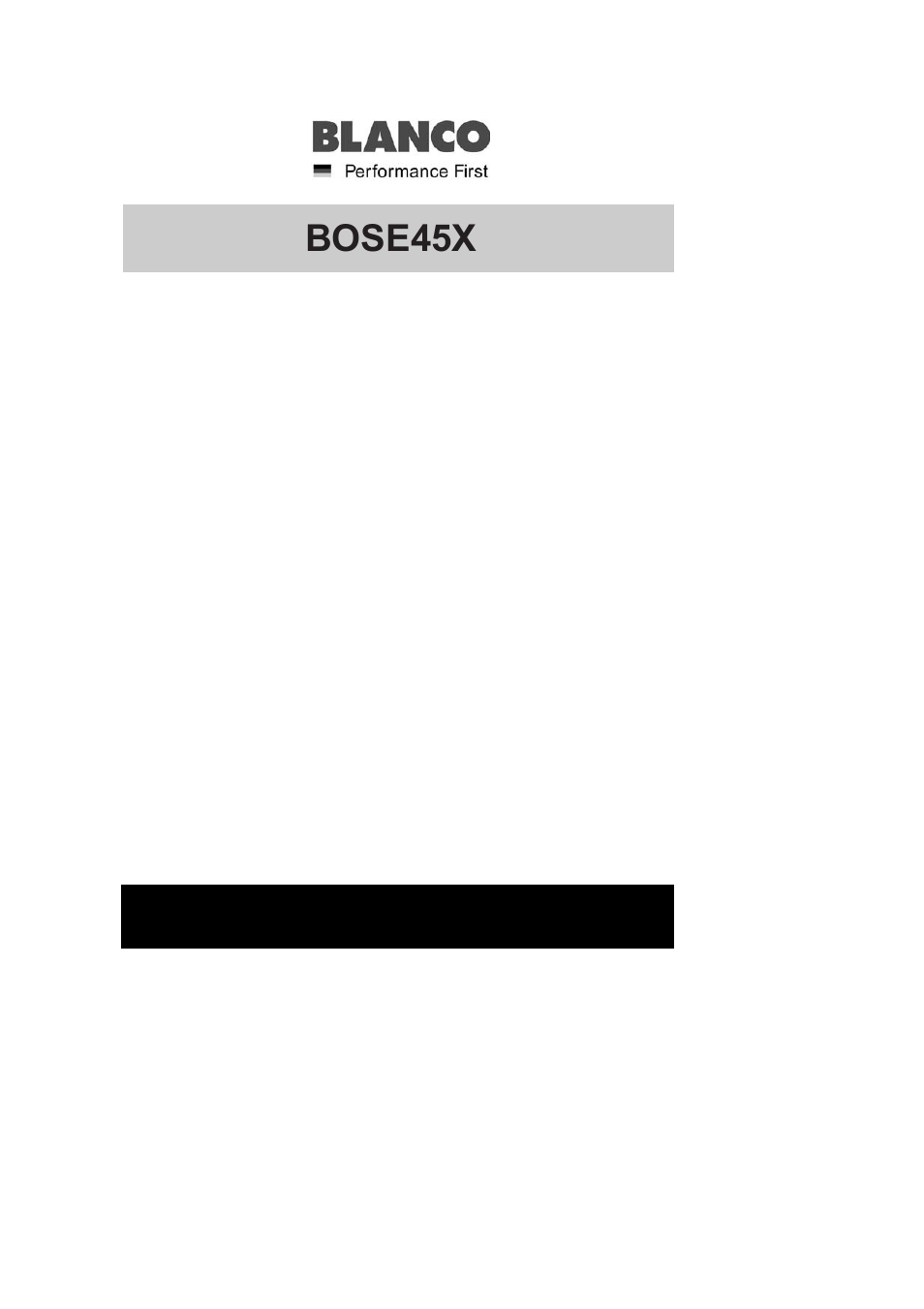 Blanco BOSE45X User Manual | 19 pages