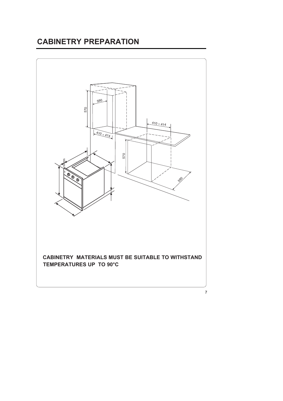 Cabinetry preparation | Blanco BOSE45X User Manual | Page 7 / 19