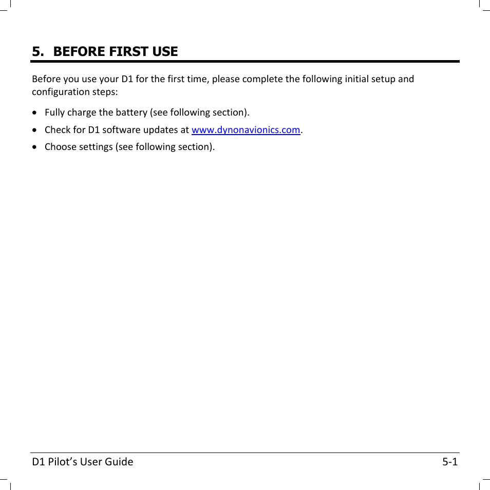 Before first use | Dynon Avionics D1 User Manual | Page 23 / 48