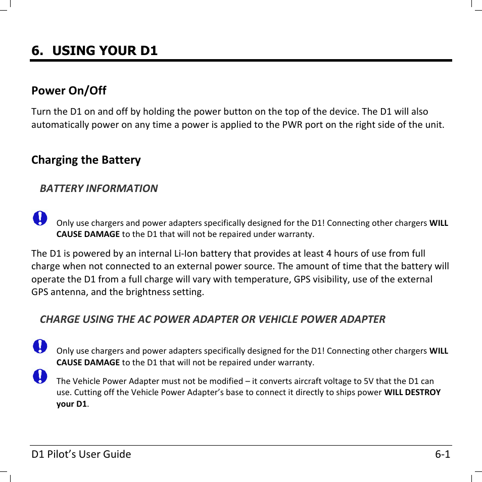 Dynon Avionics D1 User Manual | Page 25 / 48