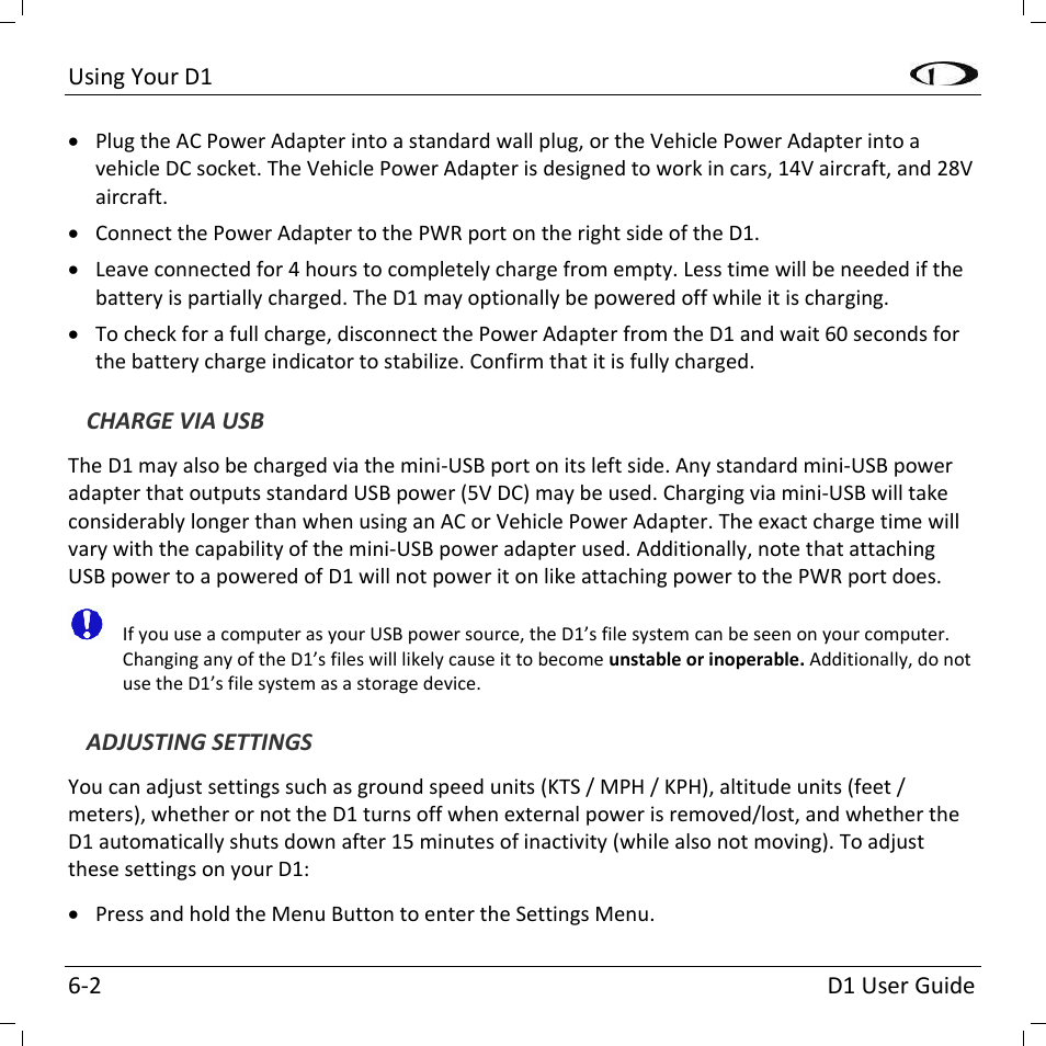 Dynon Avionics D1 User Manual | Page 26 / 48