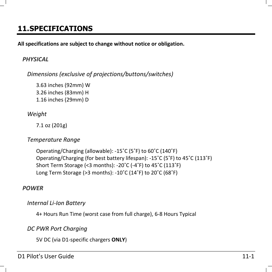 Dynon Avionics D1 User Manual | Page 43 / 48