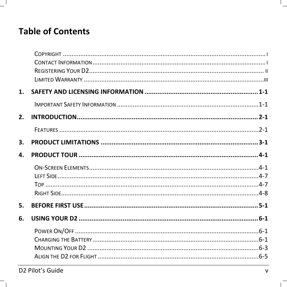 Dynon Avionics D2 Pilots User Guide User Manual | Page 7 / 50