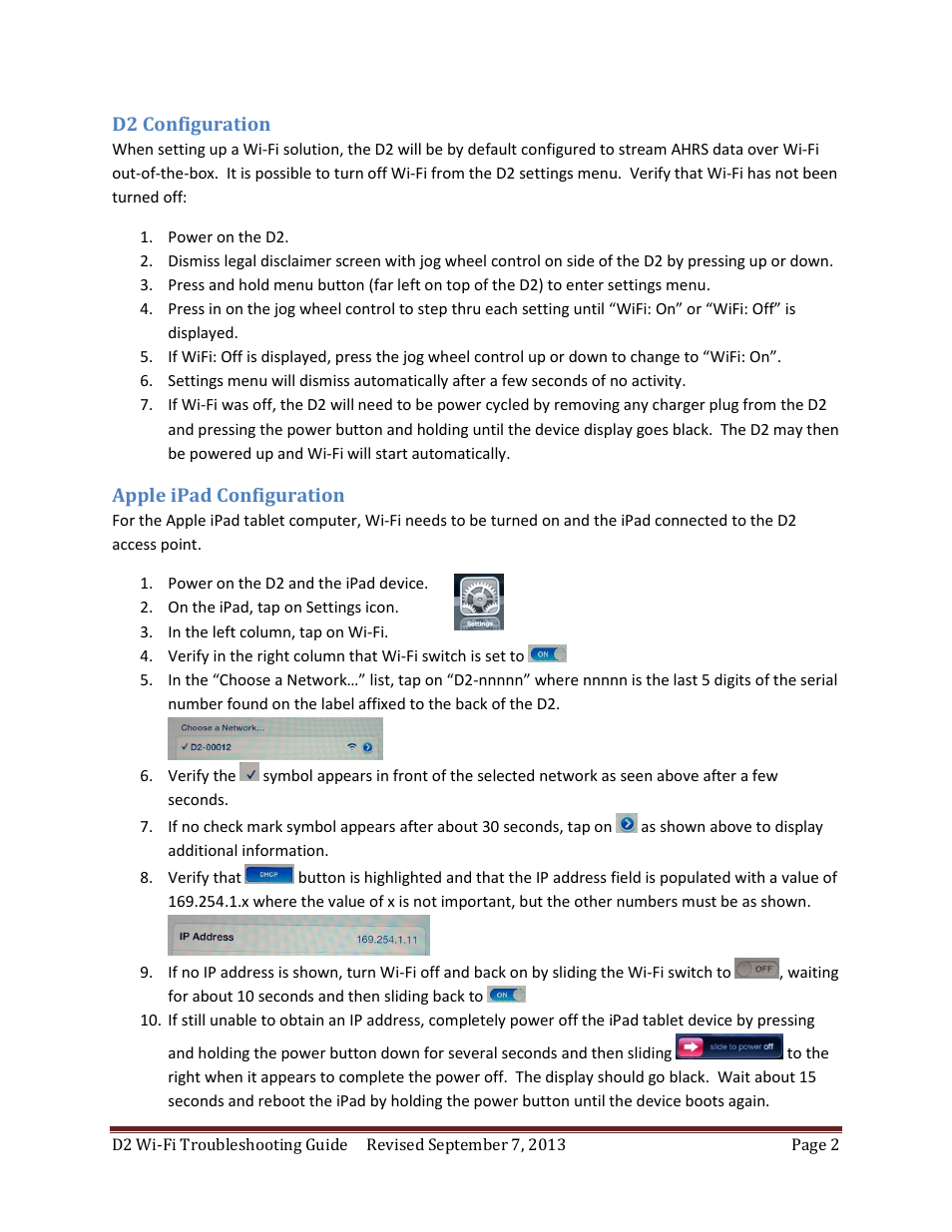 Dynon Avionics D2 Wi-Fi Troubleshooting Guide User Manual | Page 2 / 8