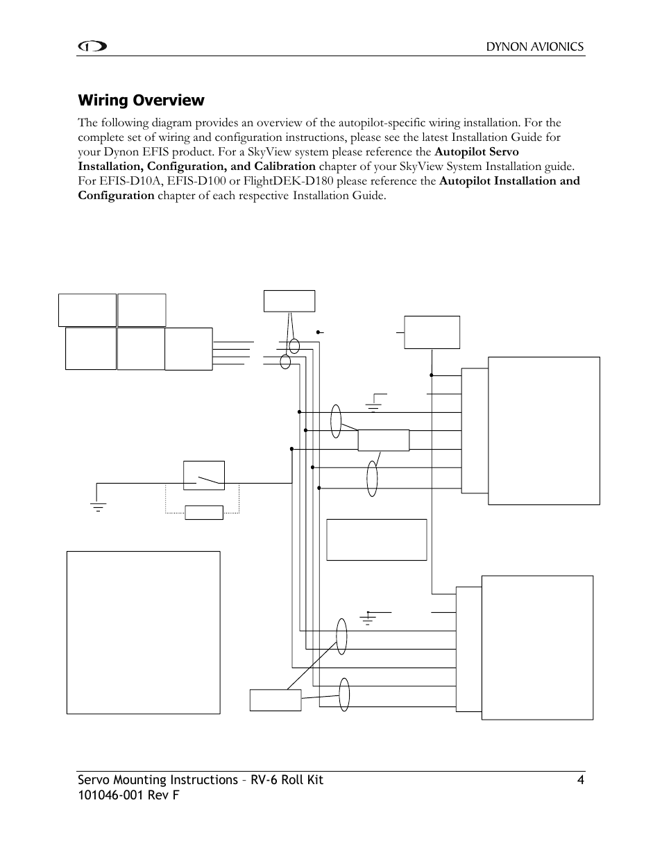 Wiring overview | Dynon Avionics RV-6 Roll Kit User Manual | Page 5 / 10