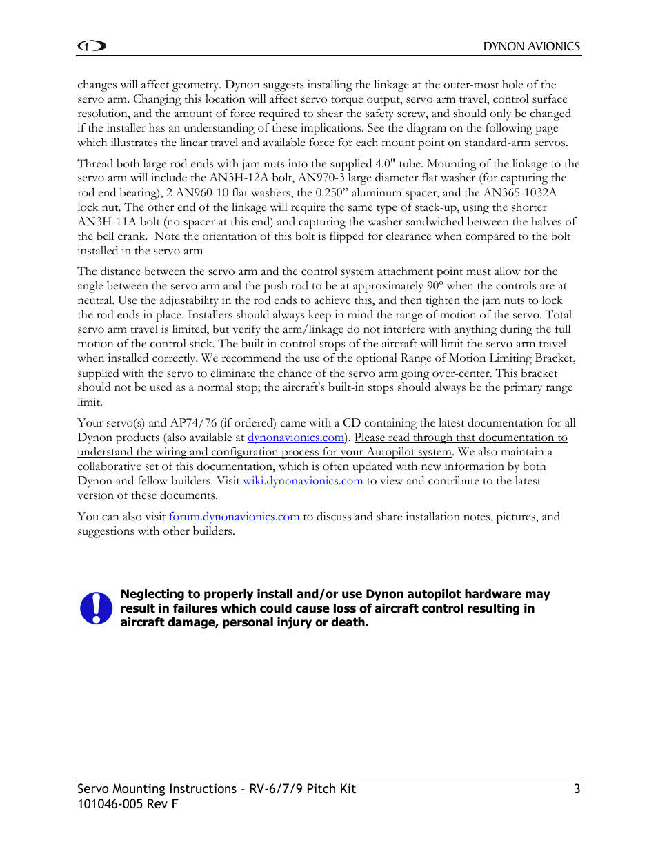 Dynon Avionics RV-6/7/9 Pitch User Manual | Page 4 / 10