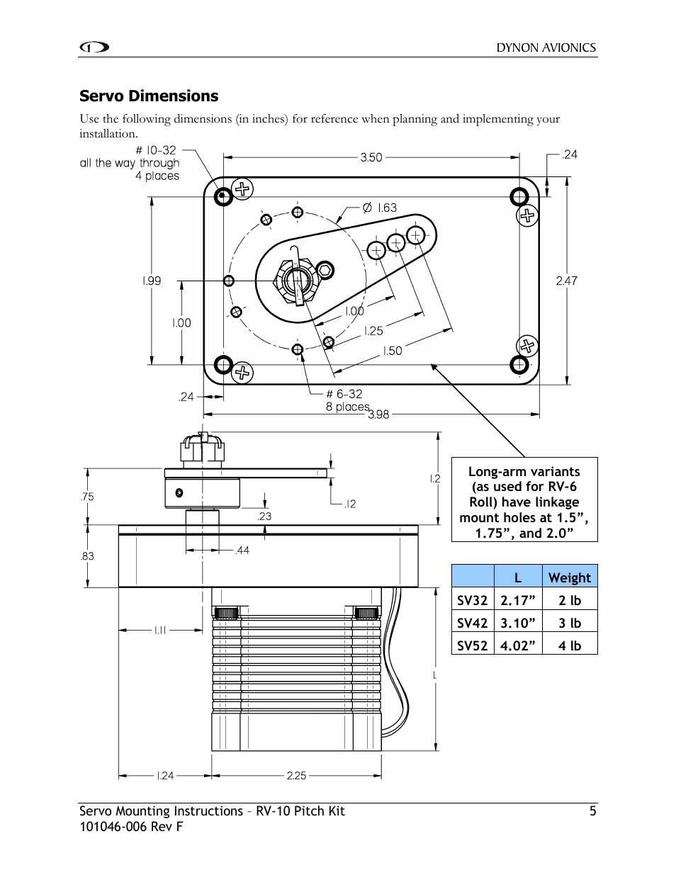 Dynon Avionics RV-10 Pitch Legacy User Manual | Page 6 / 10