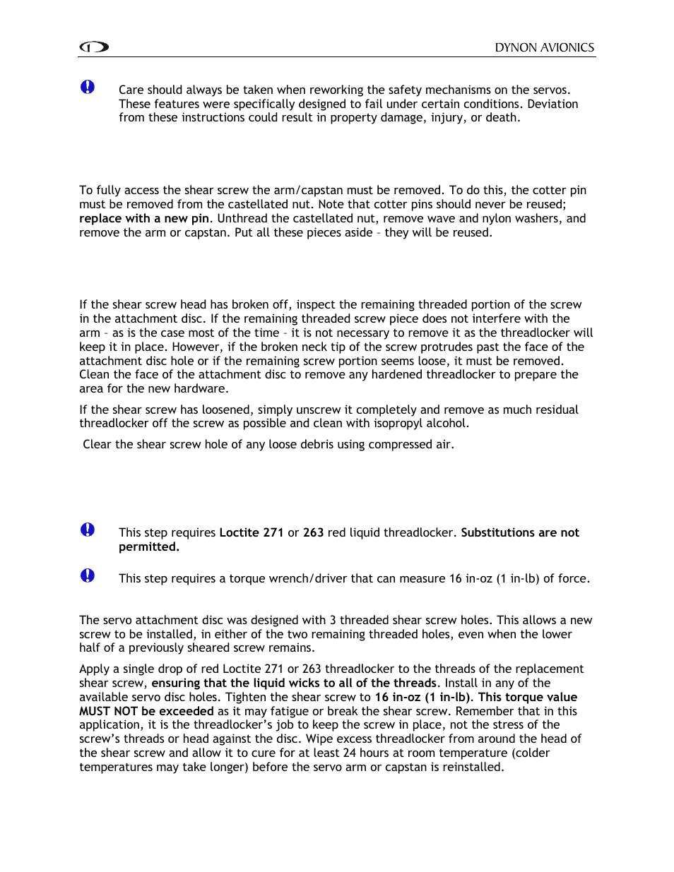 Dynon Avionics Servo Shear Screw Replacement Instructions User Manual | Page 2 / 3