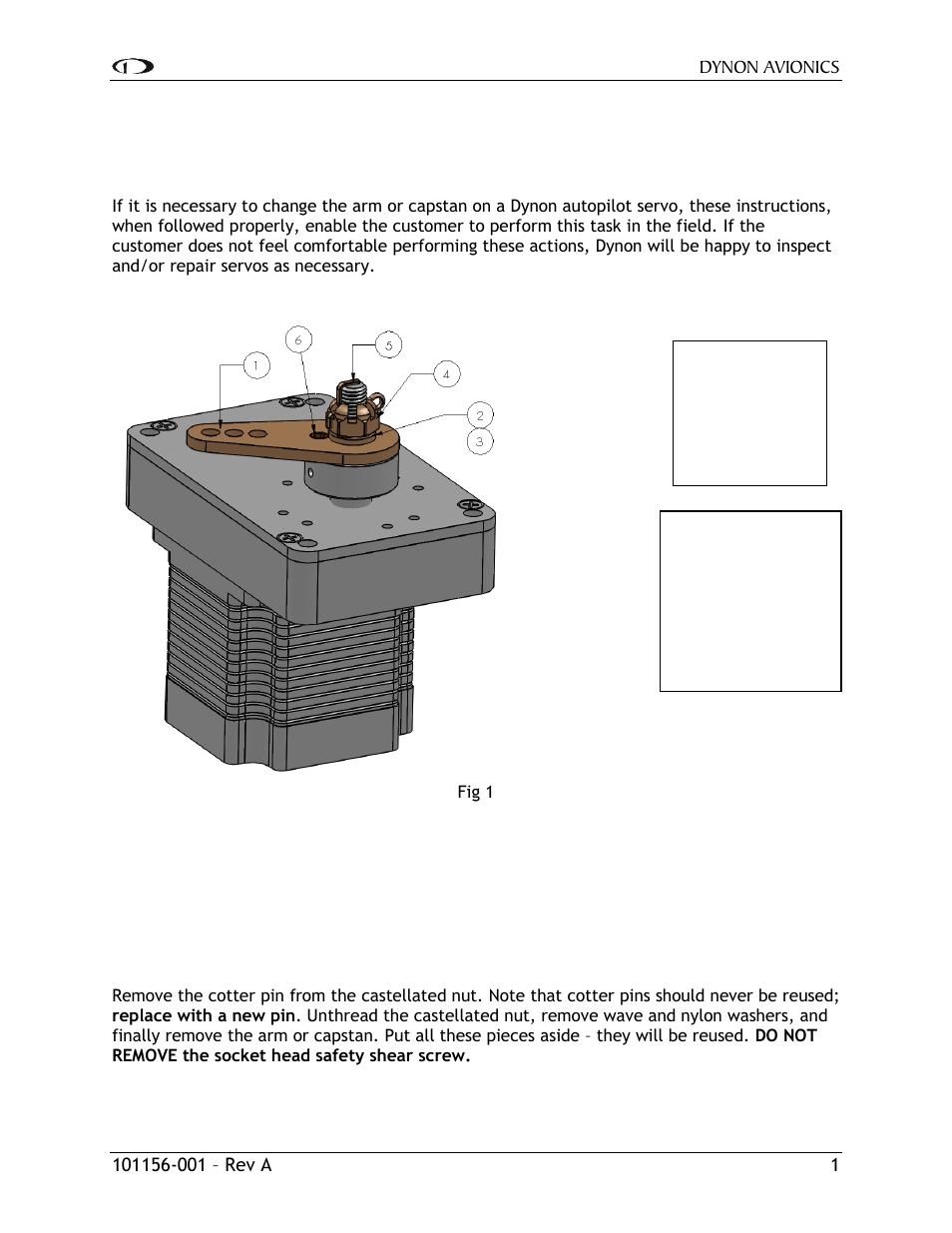 Dynon Avionics Servo Arm/Capstan User Manual | 2 pages