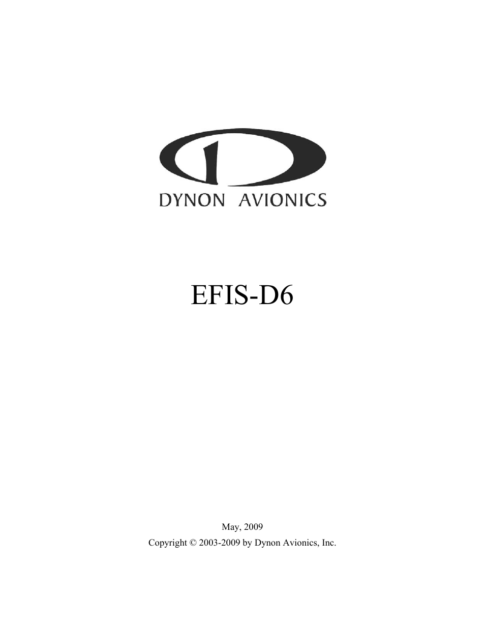 Dynon Avionics EFIS-D6 Installation Guide User Manual | 50 pages