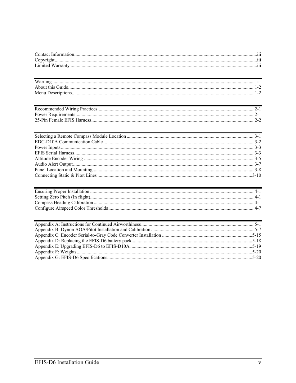 Dynon Avionics EFIS-D6 Installation Guide User Manual | Page 5 / 50