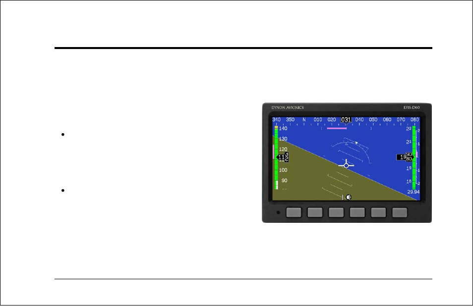 Product operation, Front panel layout | Dynon Avionics EFIS-D60 Pilots Users Guide User Manual | Page 13 / 33