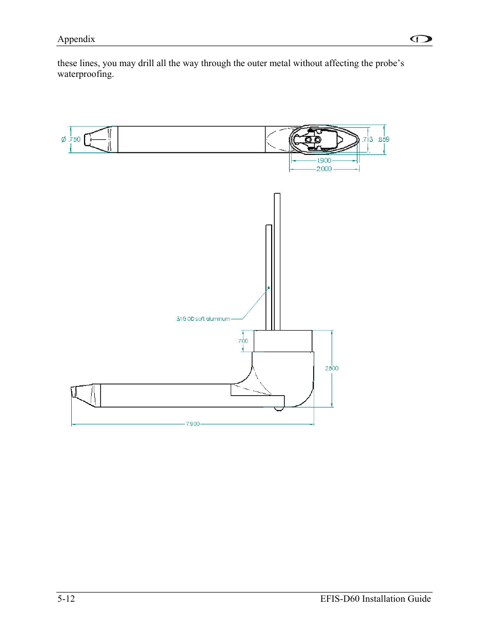 Dimensions, Standard mount | Dynon Avionics EFIS-D60 Installation Guide User Manual | Page 38 / 45