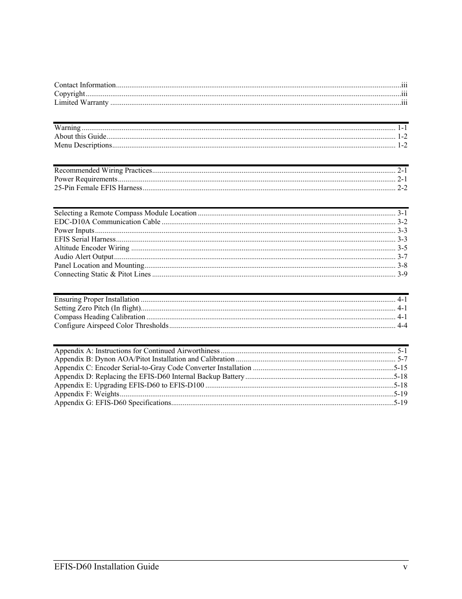 Dynon Avionics EFIS-D60 Installation Guide User Manual | Page 5 / 45