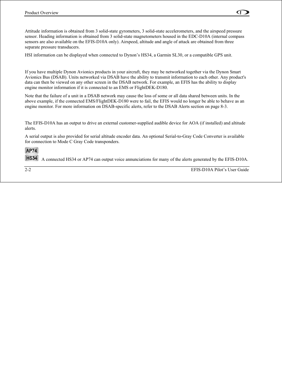 Sensors and inputs, Dynon smart avionics bus, Outputs | Dynon Avionics EFIS-D10A Pilots Users Guide User Manual | Page 11 / 90