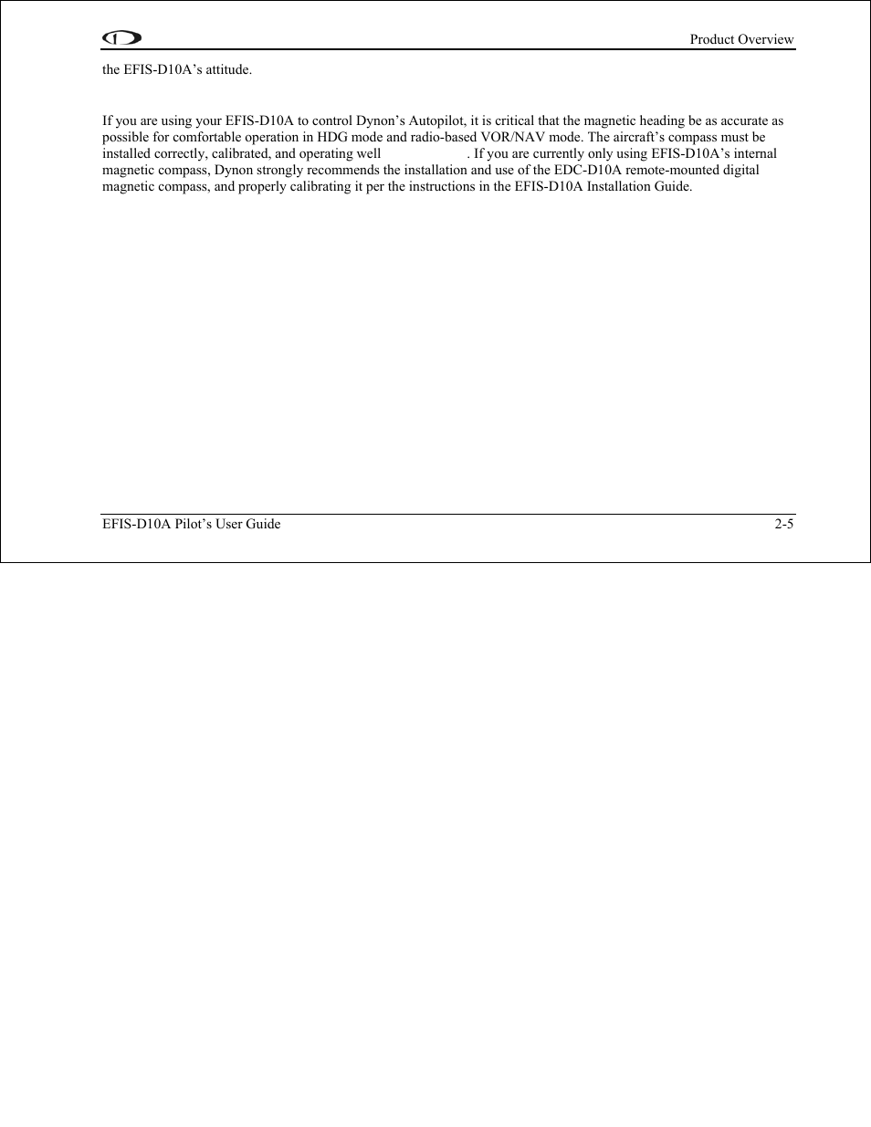 Compass accuracy and autopilot performance | Dynon Avionics EFIS-D10A Pilots Users Guide User Manual | Page 14 / 90