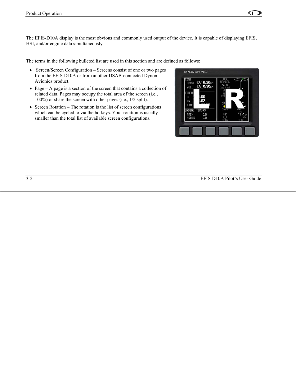 Display, Display -2 | Dynon Avionics EFIS-D10A Pilots Users Guide User Manual | Page 16 / 90