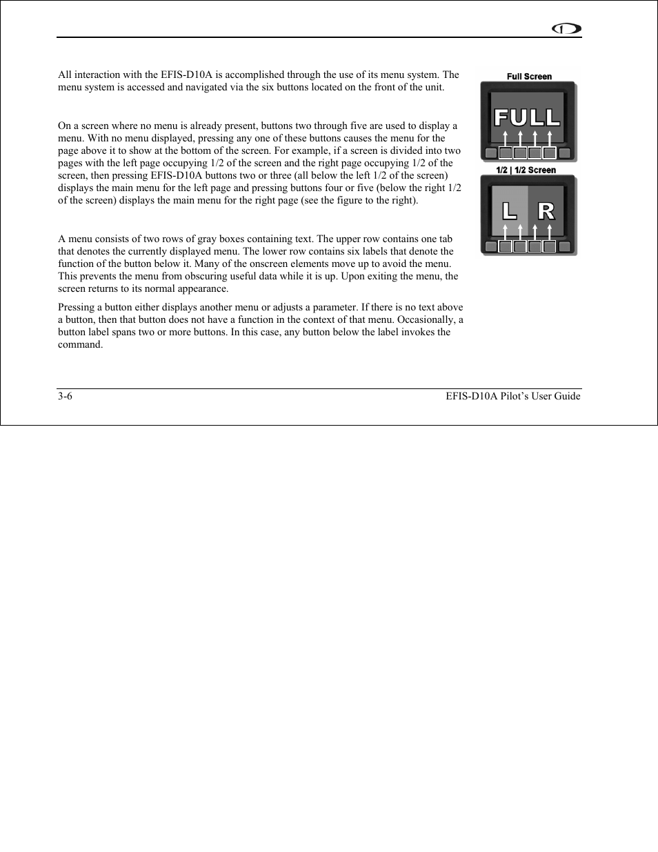 Menus, Functionality, Menus -6 | Dynon Avionics EFIS-D10A Pilots Users Guide User Manual | Page 20 / 90