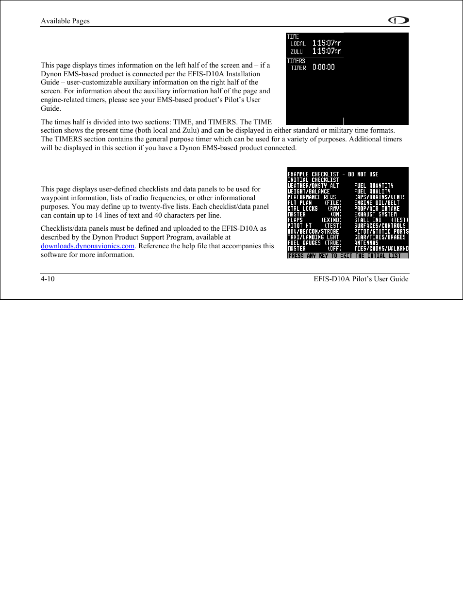 Dynon Avionics EFIS-D10A Pilots Users Guide User Manual | Page 32 / 90