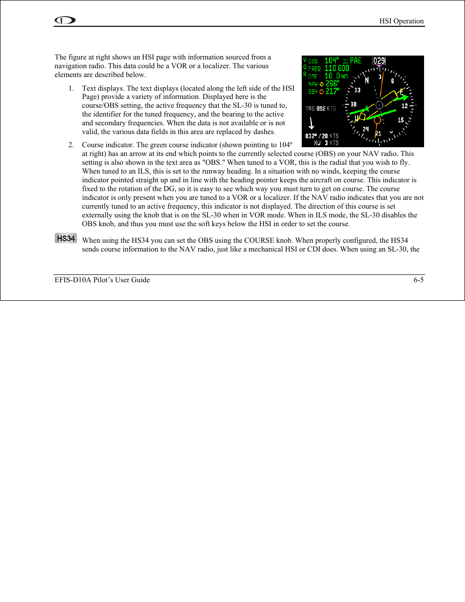 Navigation radio overlay, Navigation radio overlay -5 | Dynon Avionics EFIS-D10A Pilots Users Guide User Manual | Page 54 / 90