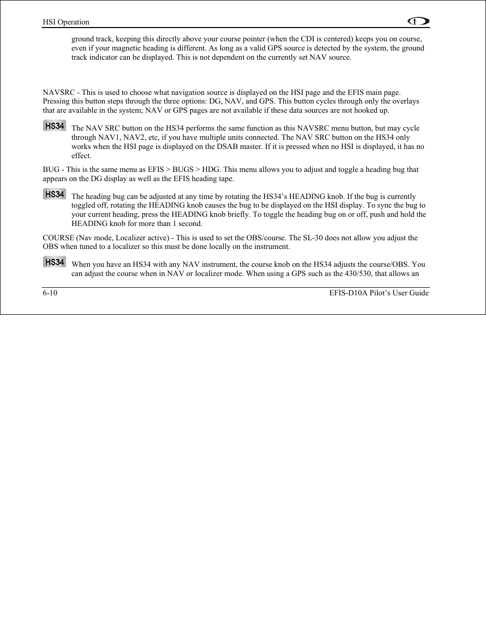 Hsi menu structure, Hsi menu structure -10 | Dynon Avionics EFIS-D10A Pilots Users Guide User Manual | Page 59 / 90