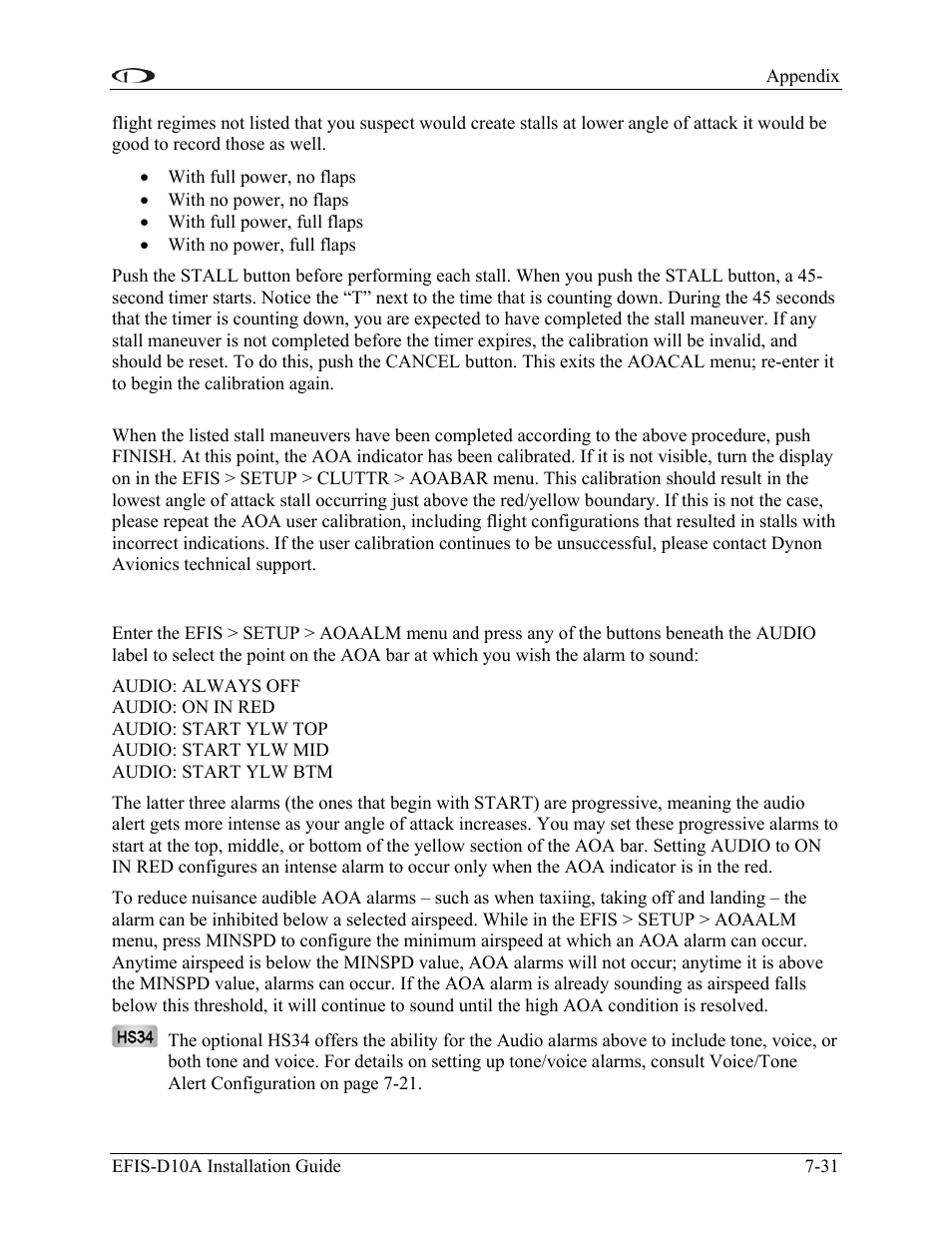 Alarm setup | Dynon Avionics EFIS-D10A Installation Guide User Manual | Page 103 / 108