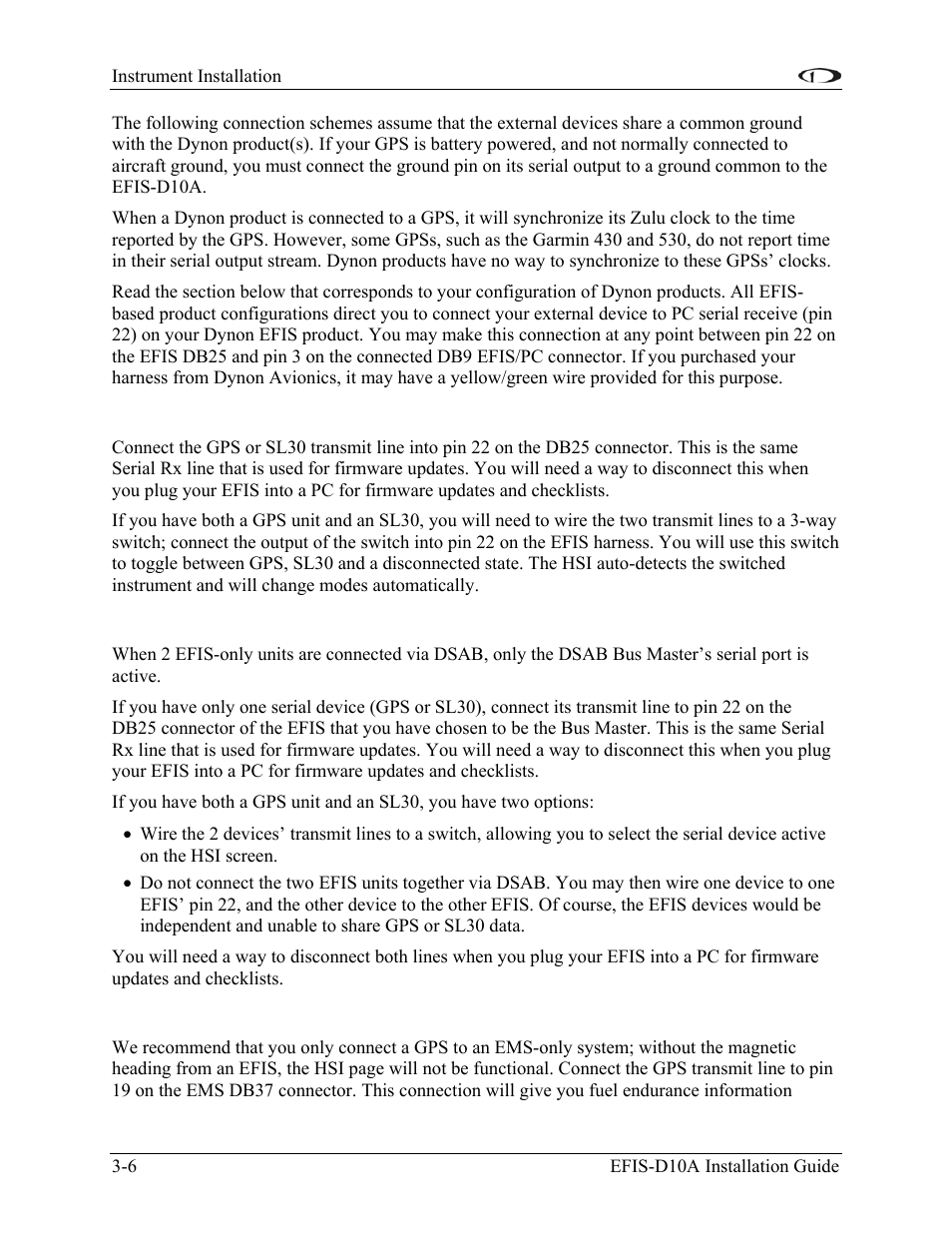 If you own only an efis-d10a or efis-d100, If you own two efis-only units, If you own only an ems-d10 or ems-d120 | Dynon Avionics EFIS-D10A Installation Guide User Manual | Page 18 / 108
