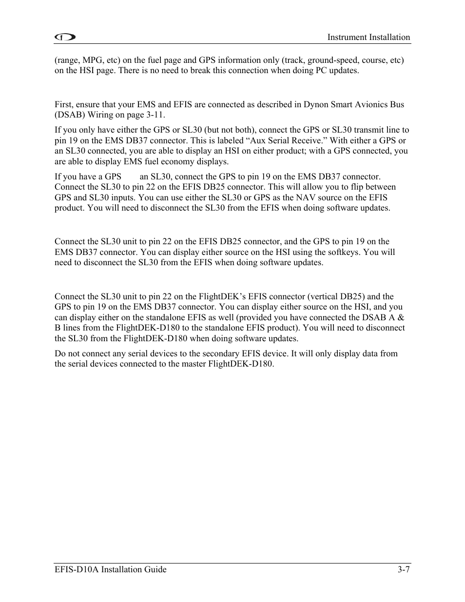 If you own an ems and an efis (not flightdek-d180), If you own only a flightdek-d180, If you own a flightdek-d180 and an efis | Dynon Avionics EFIS-D10A Installation Guide User Manual | Page 19 / 108
