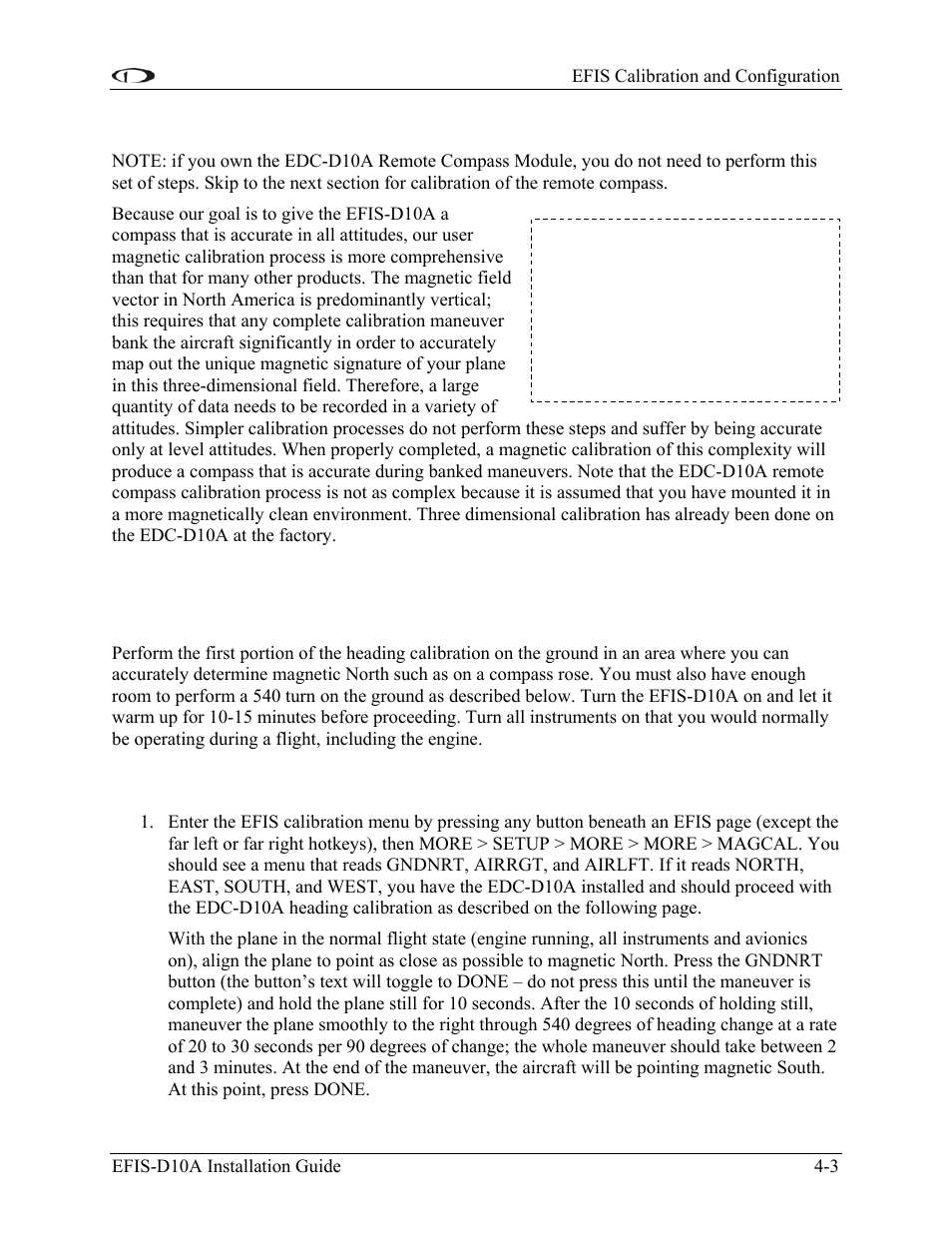 Performing the calibration | Dynon Avionics EFIS-D10A Installation Guide User Manual | Page 29 / 108