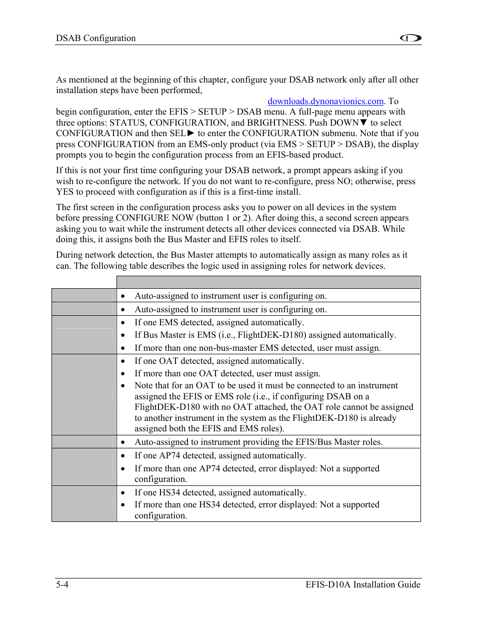 Initial setup, Initial setup -4 | Dynon Avionics EFIS-D10A Installation Guide User Manual | Page 38 / 108