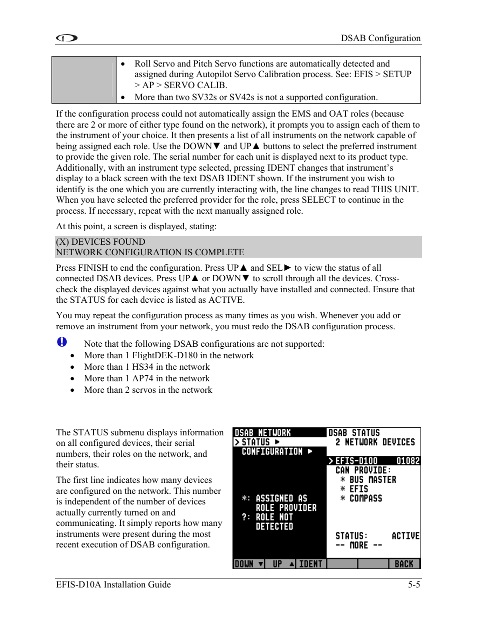 Network status, Network status -5 | Dynon Avionics EFIS-D10A Installation Guide User Manual | Page 39 / 108