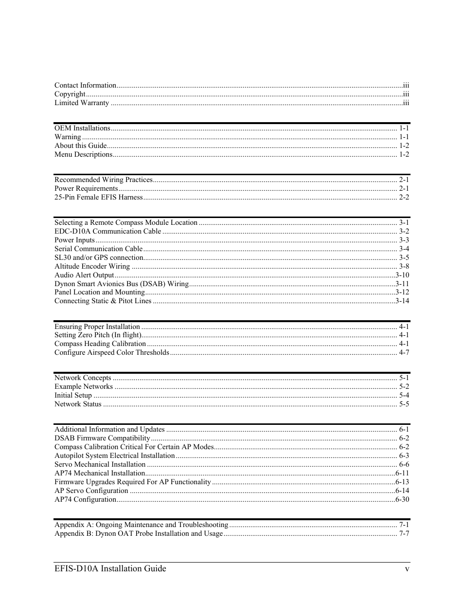 Dynon Avionics EFIS-D10A Installation Guide User Manual | Page 5 / 108